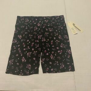 Women's No Boundaries Black and Purple Floral Bike Shorts